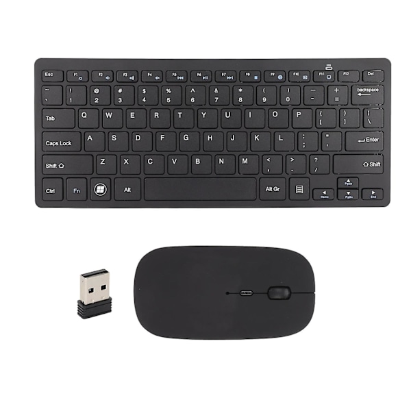 2.4G Wireless Keyboard Mouse Combo 78 Keys Support 800 1000 1200Dpi Ultra Thin Black USB Keyboard Mo