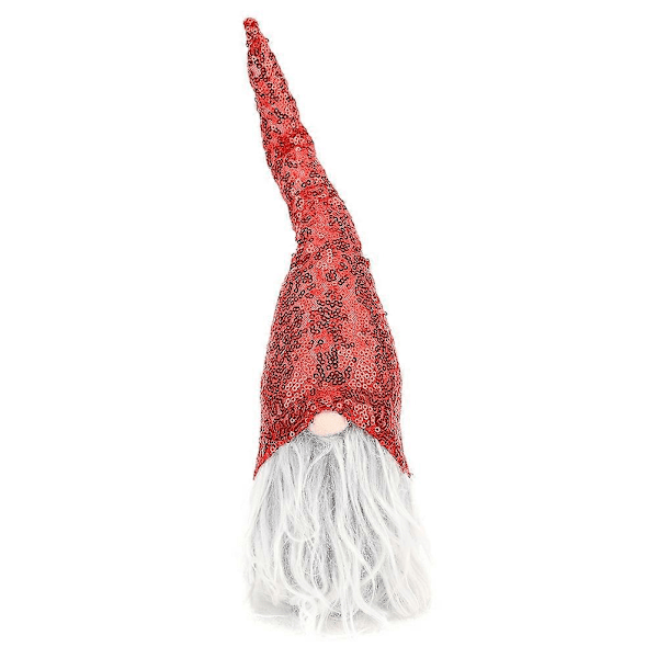 Sequin Faceless Gnome Dukke Faceless Julemand Dukke Julepynt Julevinduespynt Hjem Rød L