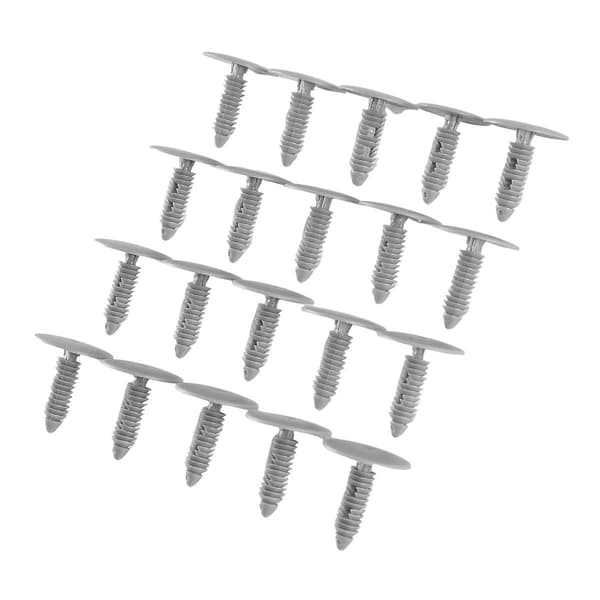 20 stk Grå Plast Bil Trim Klips Nitt Festeskruer 6mm Hull 26mm Hode