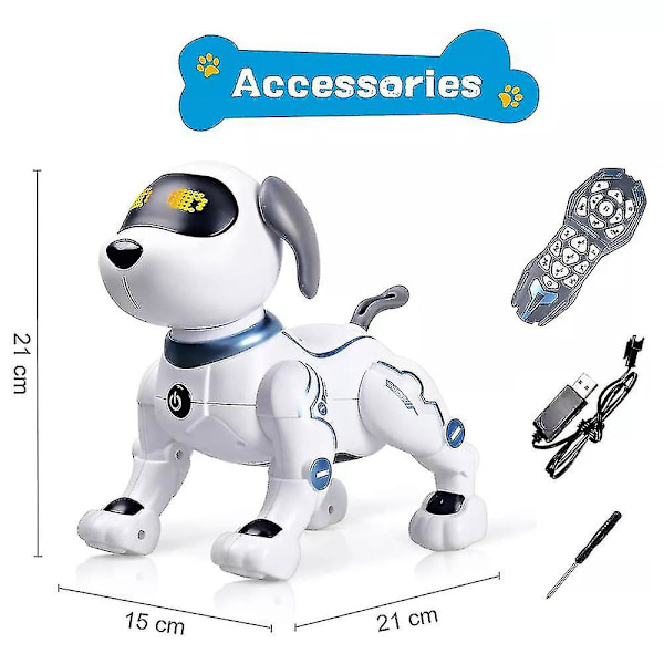 Fjernstyret Robot Hundelegetøj Rc Stunt Hund Robot Legetøj Til Børn Interaktiv & Smart Dansende Robot Elektronisk Kæledyrslegetøj