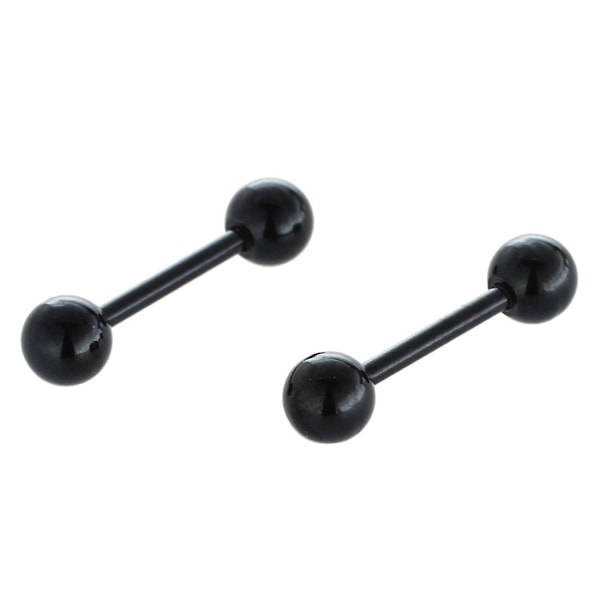 A Pair of Men's Stainless Steel Ball Barbell Ear Studs Earrings--3mm,Black