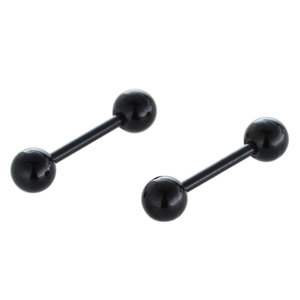 Et par mænds ørestikker i rustfrit stål - 3mm, sort