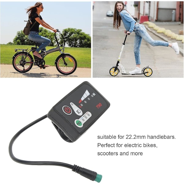 Elektrisk Cykeldisplay, 24V 36V 48V, Elektrisk Cykel LED Strömdisplaypanel Elektrisk Cykelmodifiering