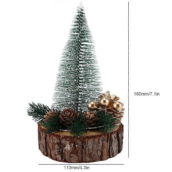 2 stk. Mini Lysende Kunstigt Juletræ Bordpynt Julefest Dekoration Farverig