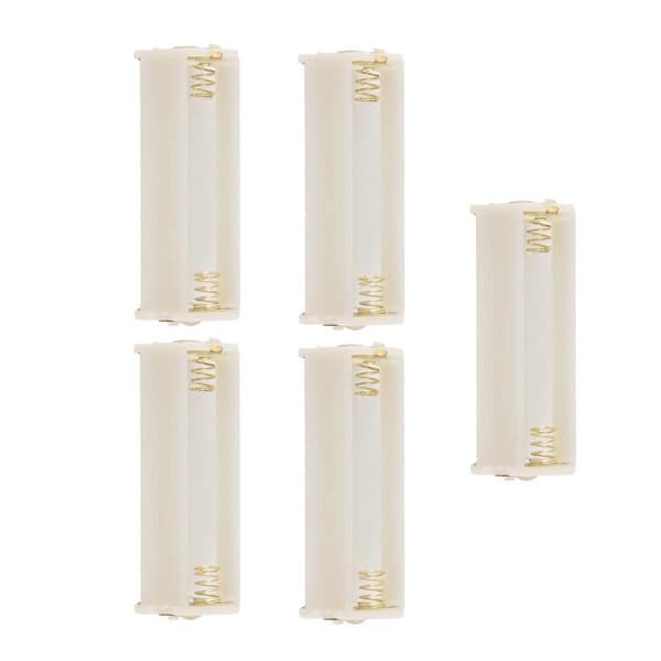 5 stk. Rund 3x 1,5V AAA Batteriholder Kasseboks Container Hvid