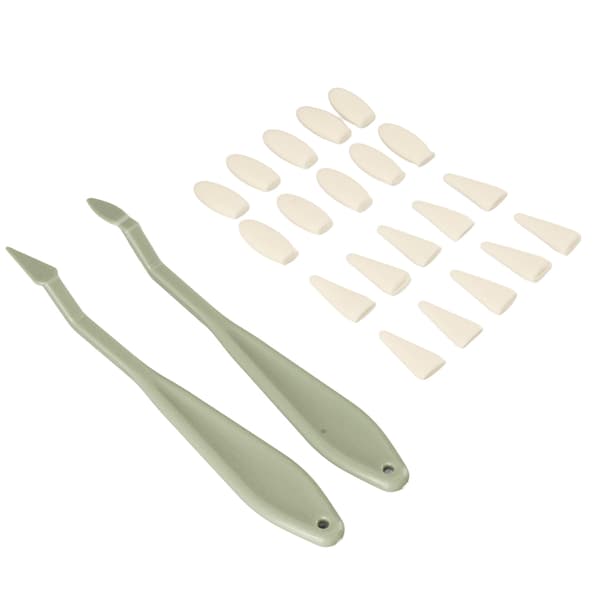 2 Pcs Art Sponge Tools with Plastic Handle, Washable and Replaceable, 20 Refill Heads for Drawing Supplies