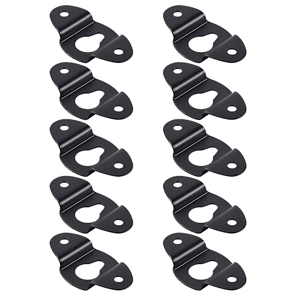 10 stk Høytalerveggfeste Jern Hengerplate Svart 4,8 cm Lang