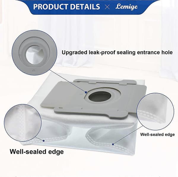 Nirvana 10-pack dammsugarpåsar för iRobot i7E5E6-serien Clean Base automatisk dammutsugning