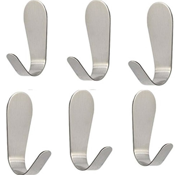 Self Adhesive HooksStainless Steel Sticky Wall Hooks(6 Packs)