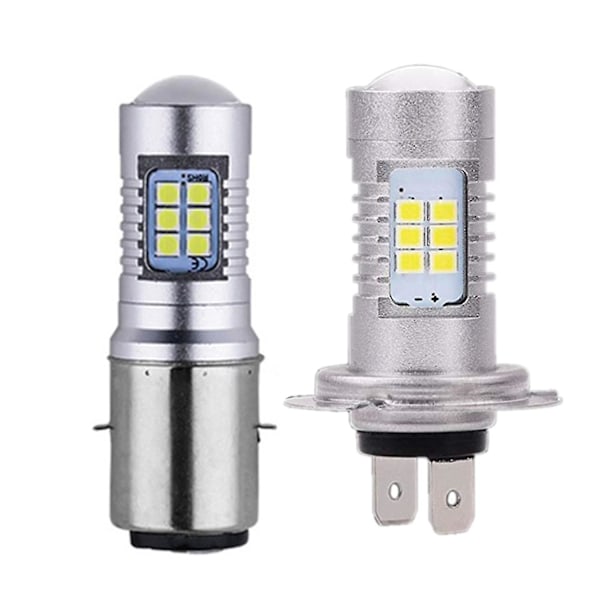 2 kpl Moottoripyörän 3030 21smd Led-ajovalot Päävalo Lamppu 1200lm Valkoinen 21w - H6 Kaksoiskynsi H