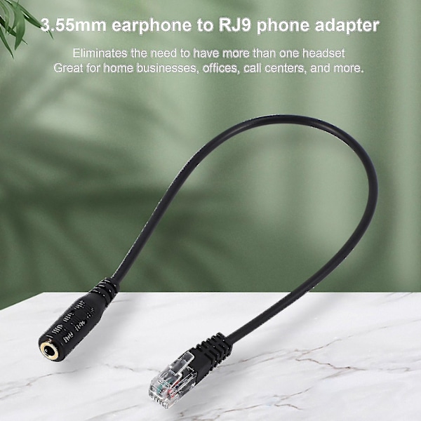 3,5 mm stik til RJ9 til headset til kontortelefonadapterkabel