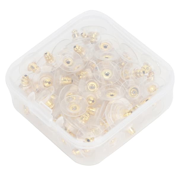 100 pcs Earring Backs Replacement Stoppers Clutches for Piercing Jewelry Making Kit in Box