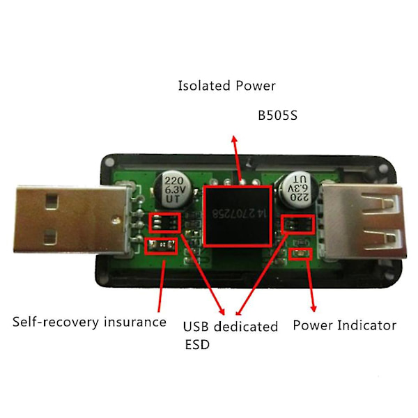 USB til USB Isolator Industrielt Kvalitets Digital Isolator Med Skal 12 Mbps Hastighed Adum4160/adum316