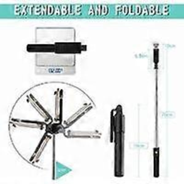 Selfie Stick Stativ, 3 i 1 Mini Selfie Stick med Fjärrutlösning Mobiltelefon Tand Utökbar Selfie Stick och Bärbar Monopod Mobiltelefonhållare för