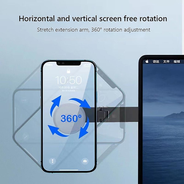 Teleskopisk Laptop Skærm Monitor Sideudvidelsesbeslag Magnetisk Bil Mobiltelefon Montering Støtteholder til Tesla