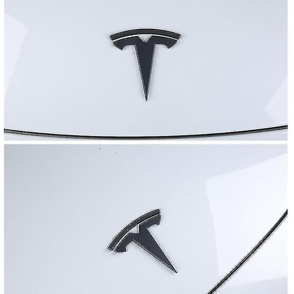 3x Mat Sort T-Logo Hætte Bagklap Rat Emblem til Tesla Model Y