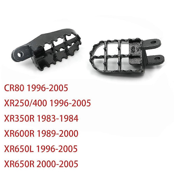 Til Honda XR250 XR 250 400 CR80 XR650L 96-05 XR350R 83-84 XR600R 89-00 XR650R 00-05 Stål Fodhviler Fodpinde Fodstøtte