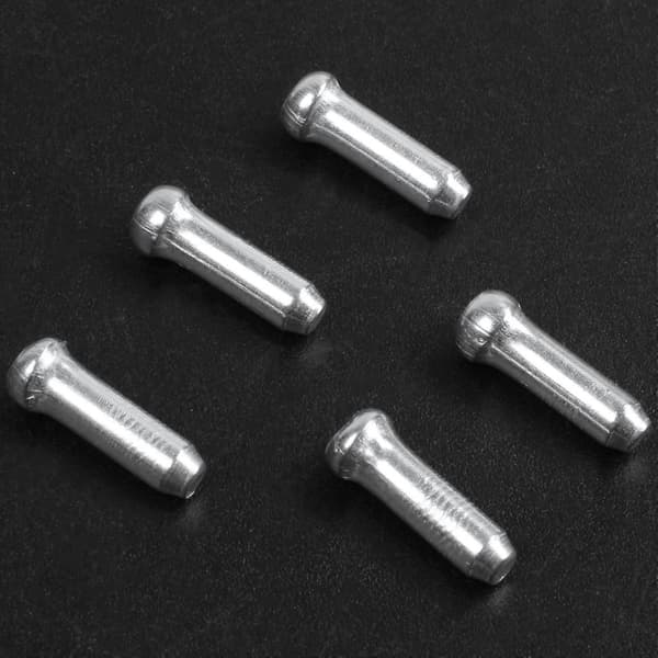 100x Cykel Växel Broms Vajer Ändhylsor Silver