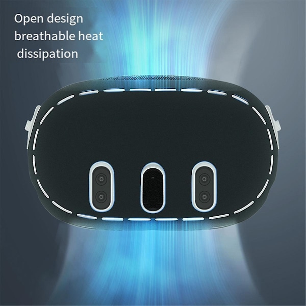 3 VR-hjälm skyddande fodral TPU-fodral skydd för 3 tillbehör-svart