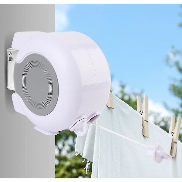 Outdoor Retractable Clothesline, 13m Expandable Wall Mounted Clothes Drying Rack With 2 Clothesline, For Bathroom Balcony Garden Indoor Travel