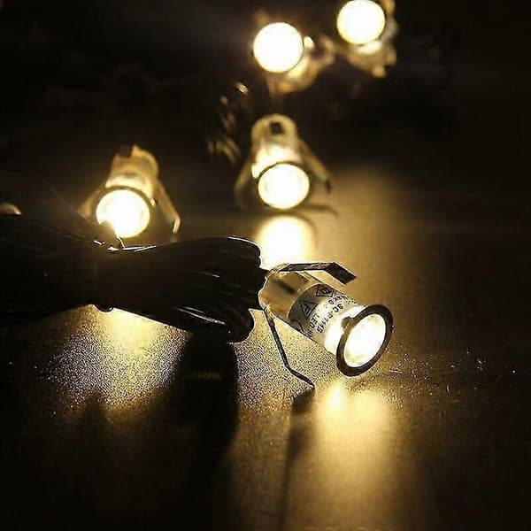 Højkvalitets helt nyt sæt med 10 Mini LED Spot Lights 18mm rustfrit stål
