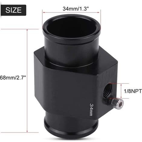 34 mm vandtemperatursensor – aluminiumslegering med høj densitet – slidstærk – nem installation med klemmer