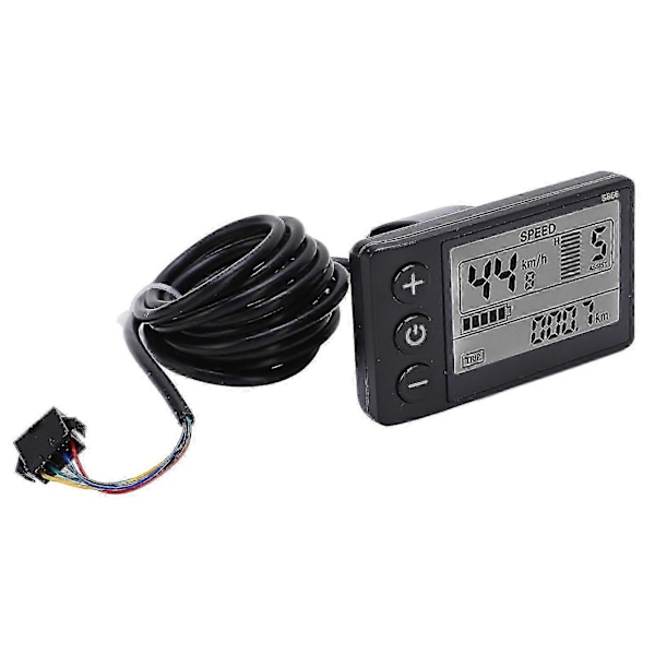 S866 Elektrisk Cykel Display LCD Mätare 24V 36V 48V Elektrisk Scooter Kontrollpanel med SM-kontakt