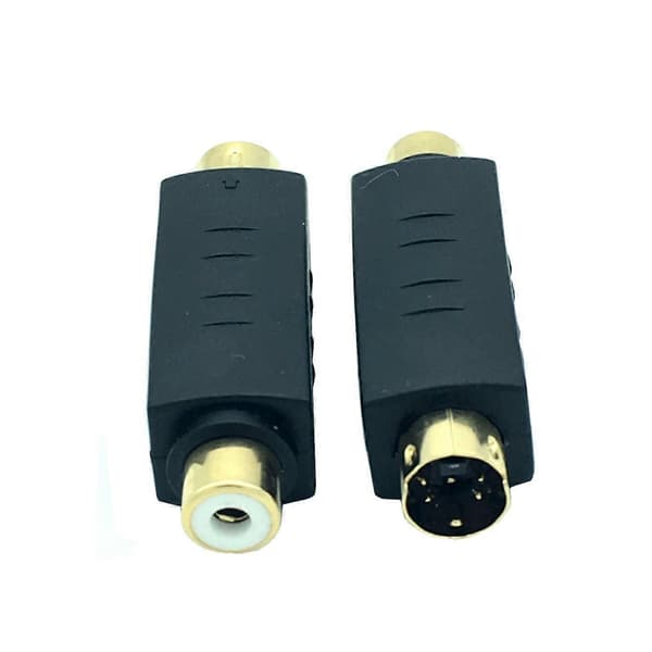 S-Video uros - naaras komposiittivideoadapteri pistokemuunnin, Mini Din 4 PIN -liitinjatkoadapteri