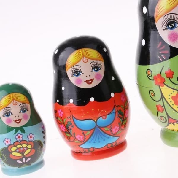 Hengxin-5st Trä Matryoshka Ryska Dockor - Vinterflicka chiwanji