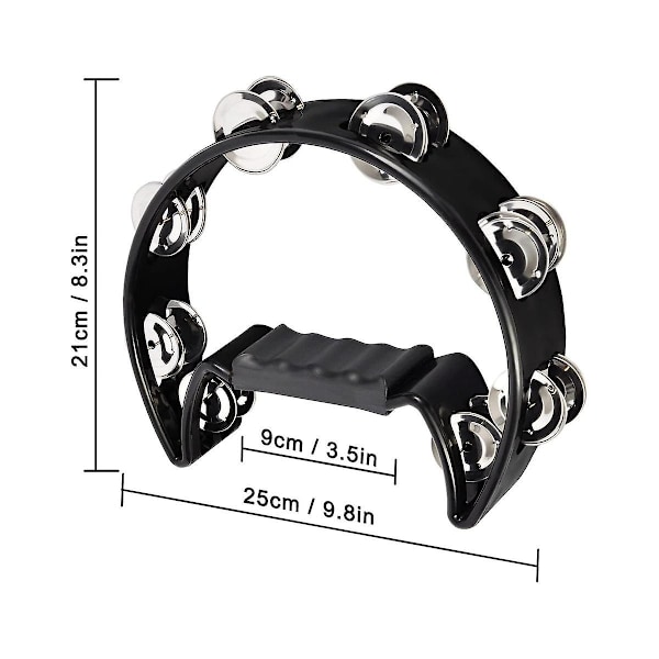 Tamburin, metallskrammel handhållen slagverk halv-måne tamburin och ägg-shakers för barn, vuxna