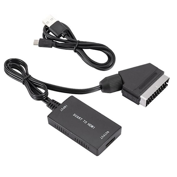 Scart til HDMI Konverter - Høj Definition Audio Video Kompatibel Adapter Stik