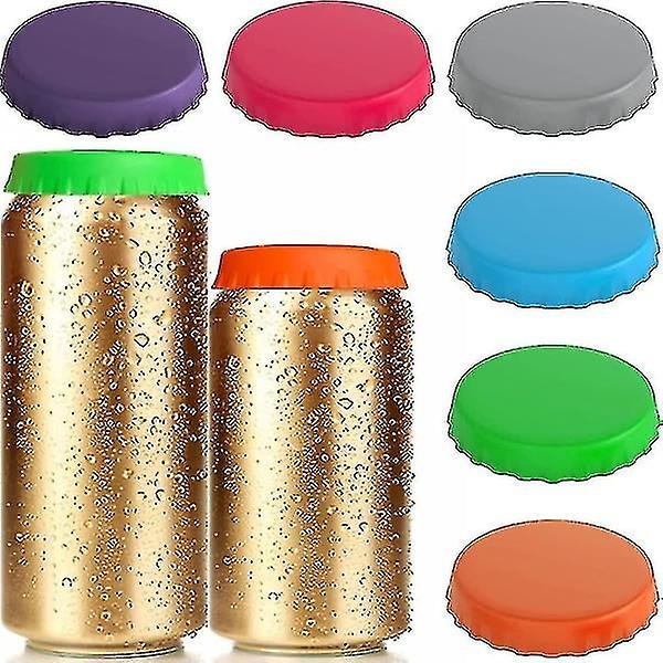 Soda burk lock, 6-pack återanvändbara silikonburkar för läsk/dryck/öl, passar standard sodaburkar (flerfärgade)