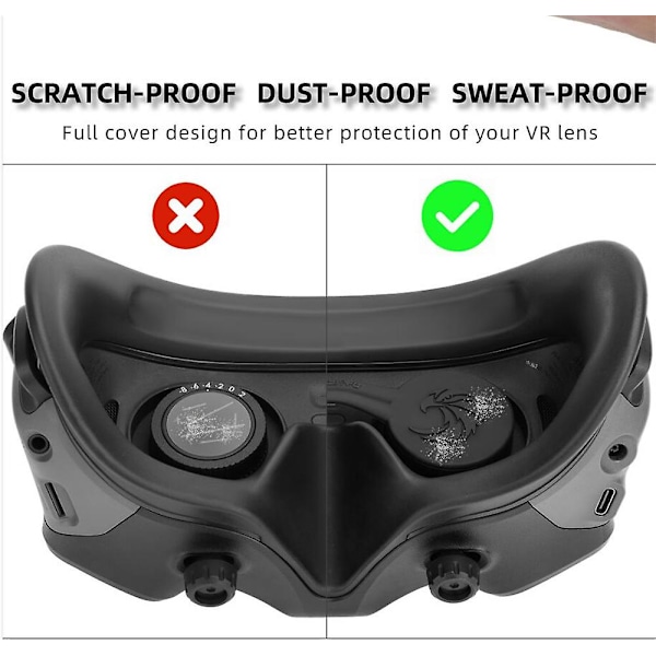 Linsskydd Dammtätt VR-lins Silikonfodral Mjukt Skydd Anti-Rep Tillbehör för DJI Avata 2/1 Goggles 2/3