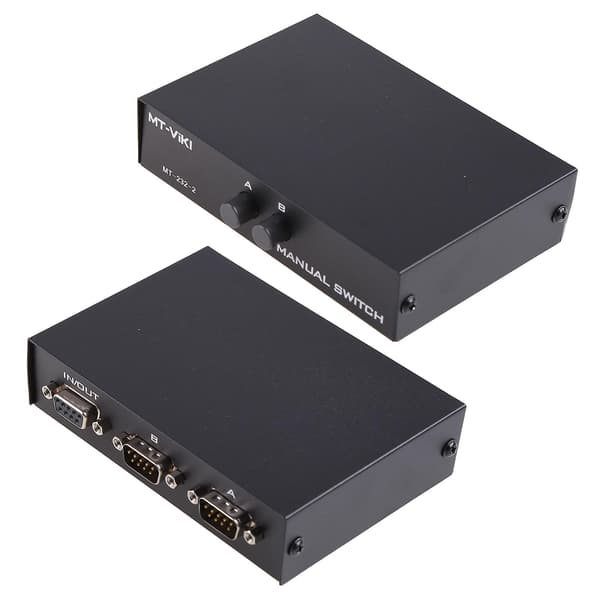 PC Printer DB9 Pin Seriel RS232 2 ind 1 ud 2 Vejs A B Manuel Data Switch Box