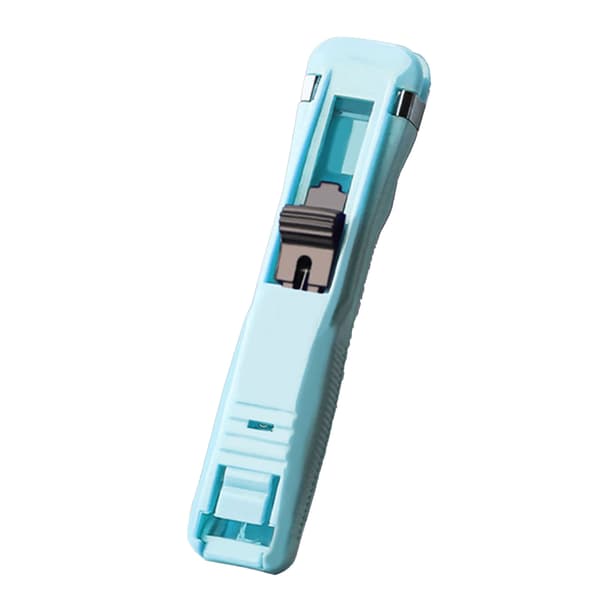 Light Blue Handheld Paper Clip Dispenser, Versatile Durable Organizer for Documents & Notes, Time-Saving Office Tool