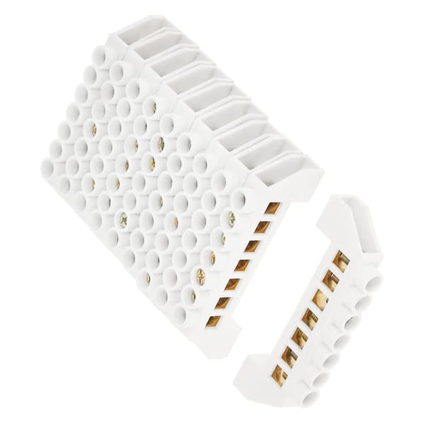 10 Pcs 7-Hole Bridge Design Electrical Distribution Cable Screw Brass Terminal Blocks