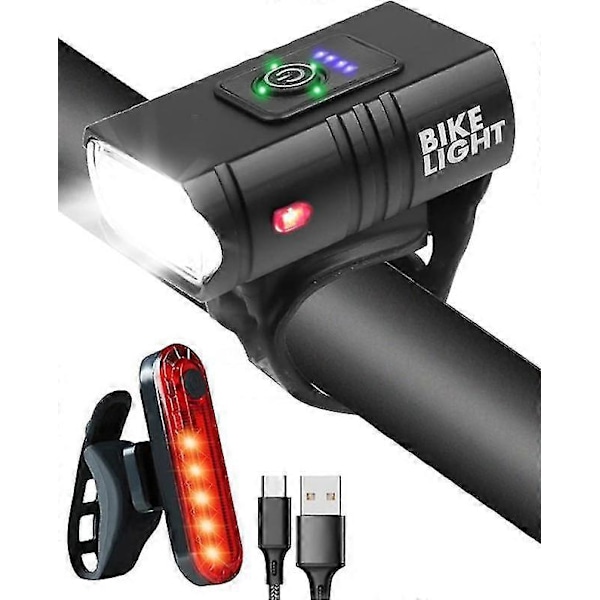 Pyörävalo, USB-ladattava polkupyörän etuvalo 2000 lumenia erittäin kirkas polkupyörän etuvalo IPX5 vedenkestävä pyöräilyvalo, 6+4 tilaa USB-ladattava pyörä