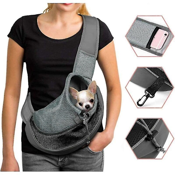 Dog Carrier Bag Shoulder Bag for Cat Puppy Adjustable Travel Bag for Small Animals Dog Handbag with Breathable Mesh Pouch Portable Dog Bag for Outdoor