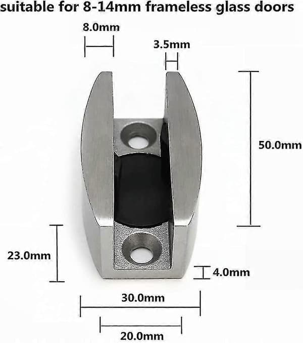 2 stk. Rustfritt Stål 304 Glass Skyvedør Gulvguide Gulvrullguide System Tilbehør