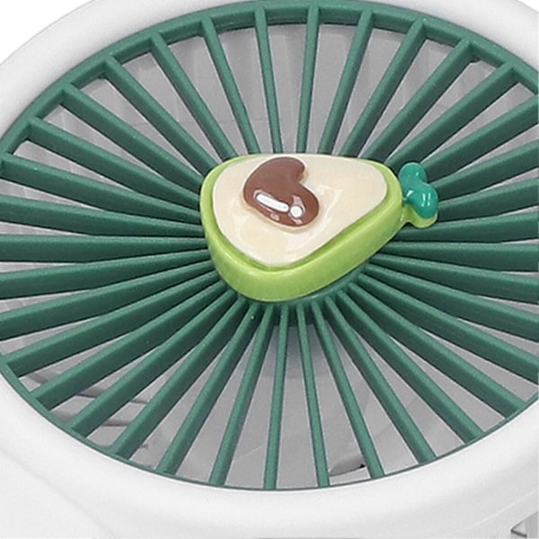 Kädessä pidettävä tuuletin, pieni hedelmäsarjakuva, taskukokoinen kädessä pidettävä tuuletin, kannettava USB ladattava ulkokäyttöön, työmatkoille, matkustamiseen, avokadonvihreä