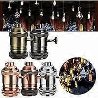 Boveution E26/E27 Retro Vintage Edison Glødelampefatning med Afbryder - Bronze