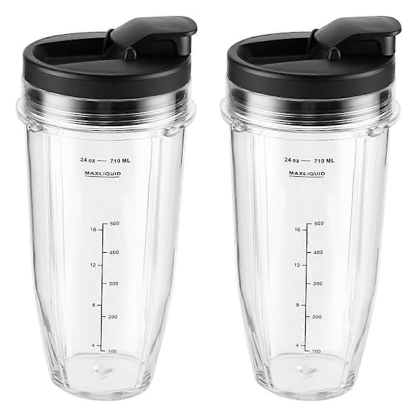 4 st Ersättningsdelar Blenderkoppar 24oz med Lock Blenderkoppar för BL480 BL640 CT680