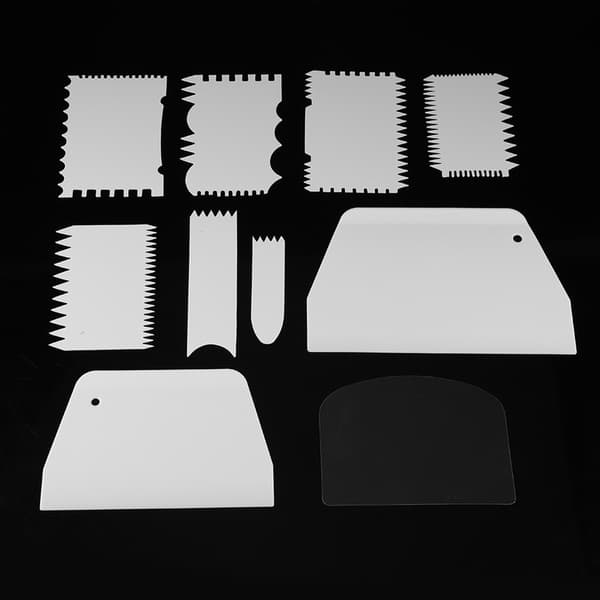 10 pcs/set Plastic Baking Edge Dough Scraper Cutter Pastry Spatulas Cake Decorating Baking Tools
