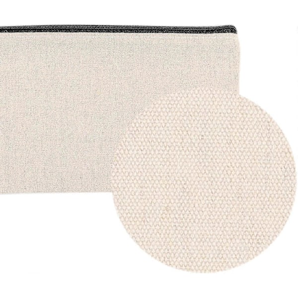 10 Pak Blanke DIY Håndværkstaske Canvas Penneblyantsæske - Bomuldscanvas Faktura Pengetaske Makeuptaske