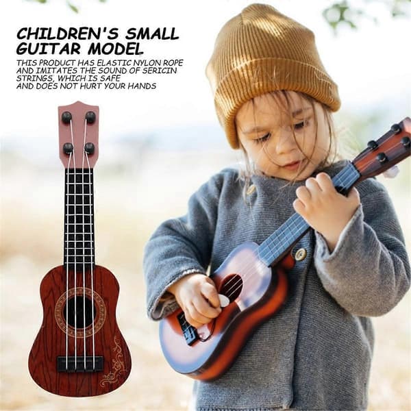 Kaffe Barn Klassisk Ukulele Gitarr Leksak Tidig Utbildning Liten Gitarr Festtillbehör Justerbar