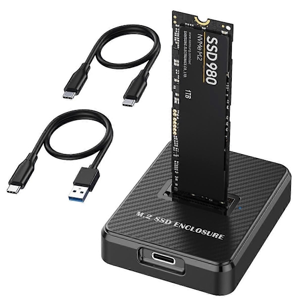 10 Gbps Enkel M.2 SSD Kabinett Harddisk Ekstern Boks SATA NGFF NVME M.2 Dokkingstasjon SSD H