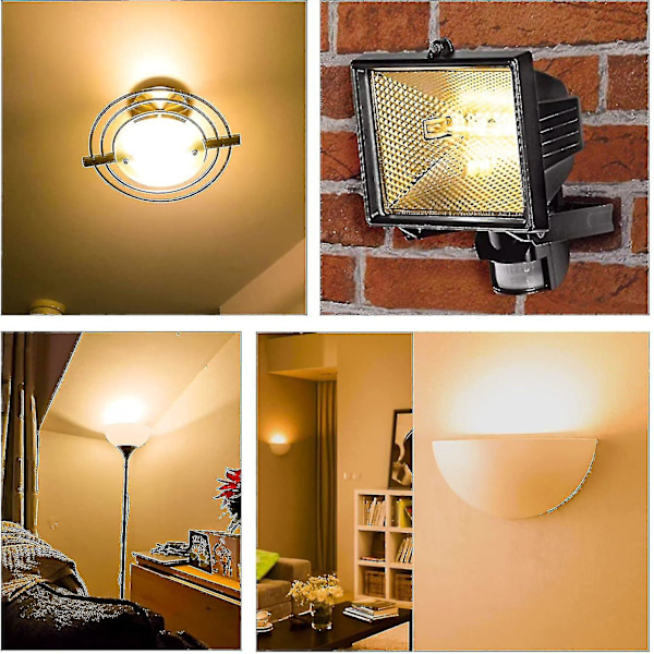 6 kpl Halogeeni Lamppu R7s 78mm 100w 230v, Himmennettävä Halogeeni Putki Lamppu, Lämmin Valkoinen 2700k, 1500lm, Lineaarinen Halogeeni Spottivalo, Maisemavalaistukseen, Wor