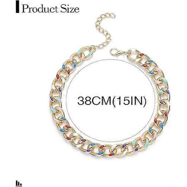 Boho Choker Halskjede Gull Kubansk Lenke Halskjeder Kjede Mote Smykker for Kvinner og Jenter