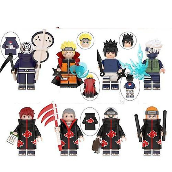 Naruto byggeklodse minifigur lille partikel plug-in dukke legetøj 8-delt sæt
