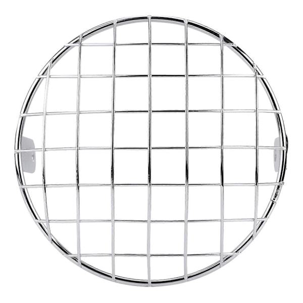För Motorcykel 7\" Strålkastare Mesh Grill Sidomontering Universal Skyddsmask för Cafe Racer (Silver)